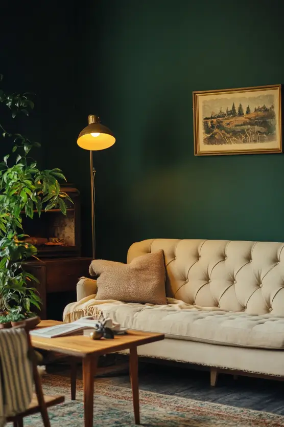 Green Living Room Vintage