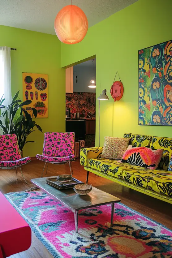 Green 60s Living Room