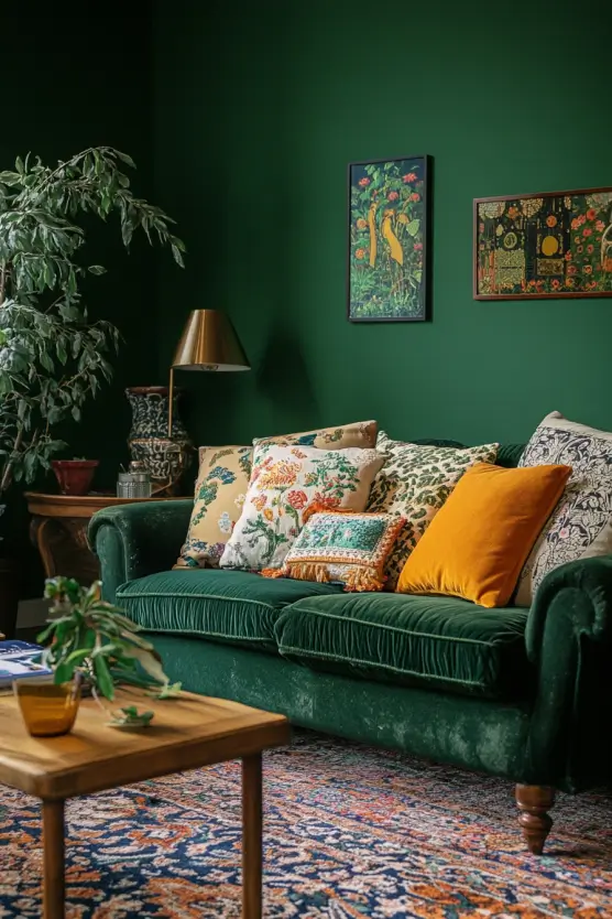 90s Living Room Green