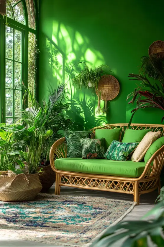 Green Living Room Jungle