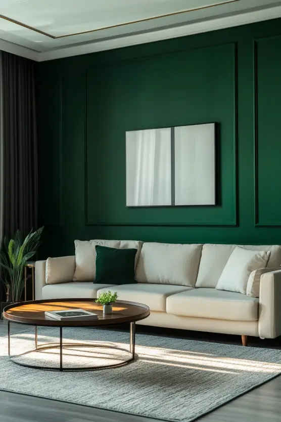 Green Living Room Modern