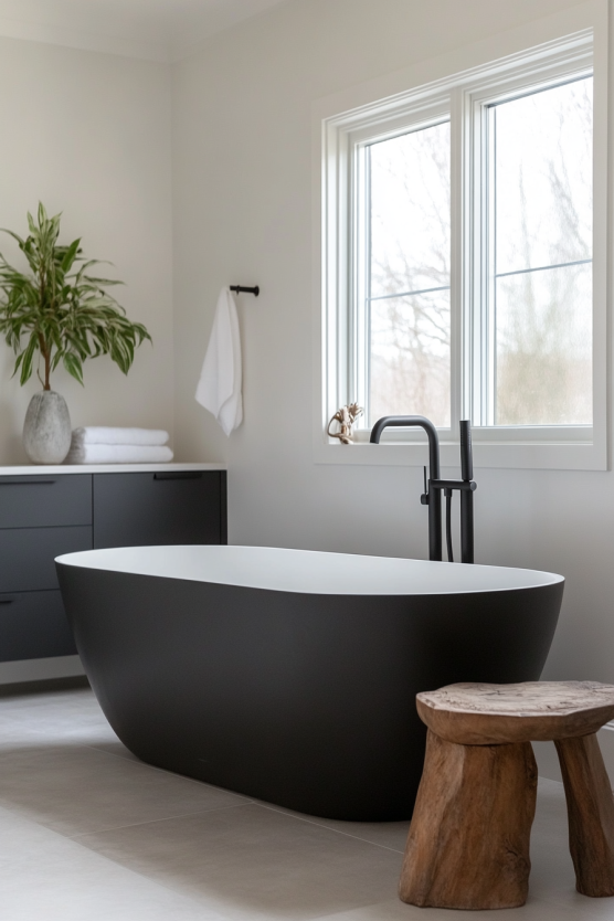 Matte Black Bathtub