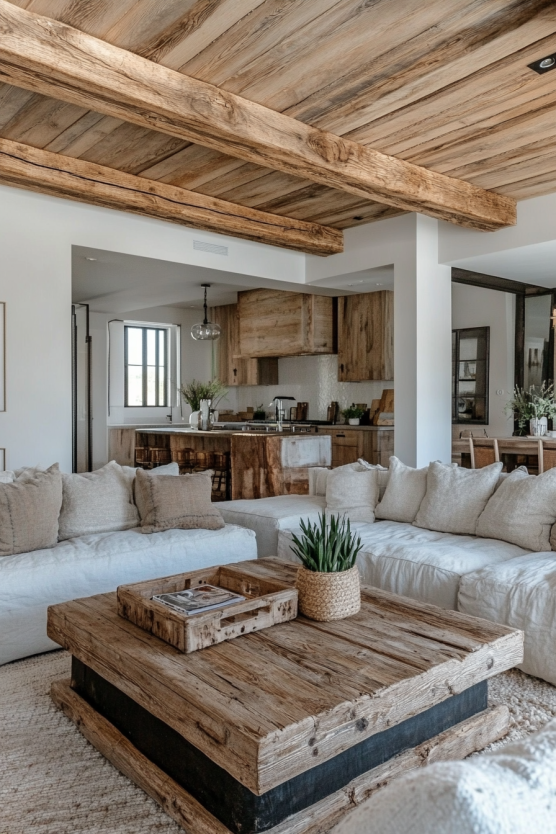 Exposed Wooden Beams