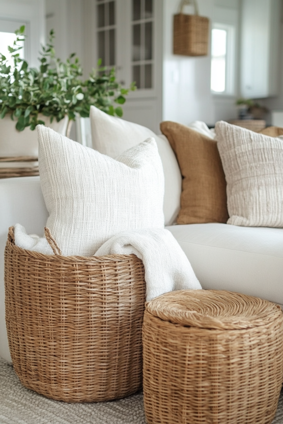 Wicker or Rattan Baskets